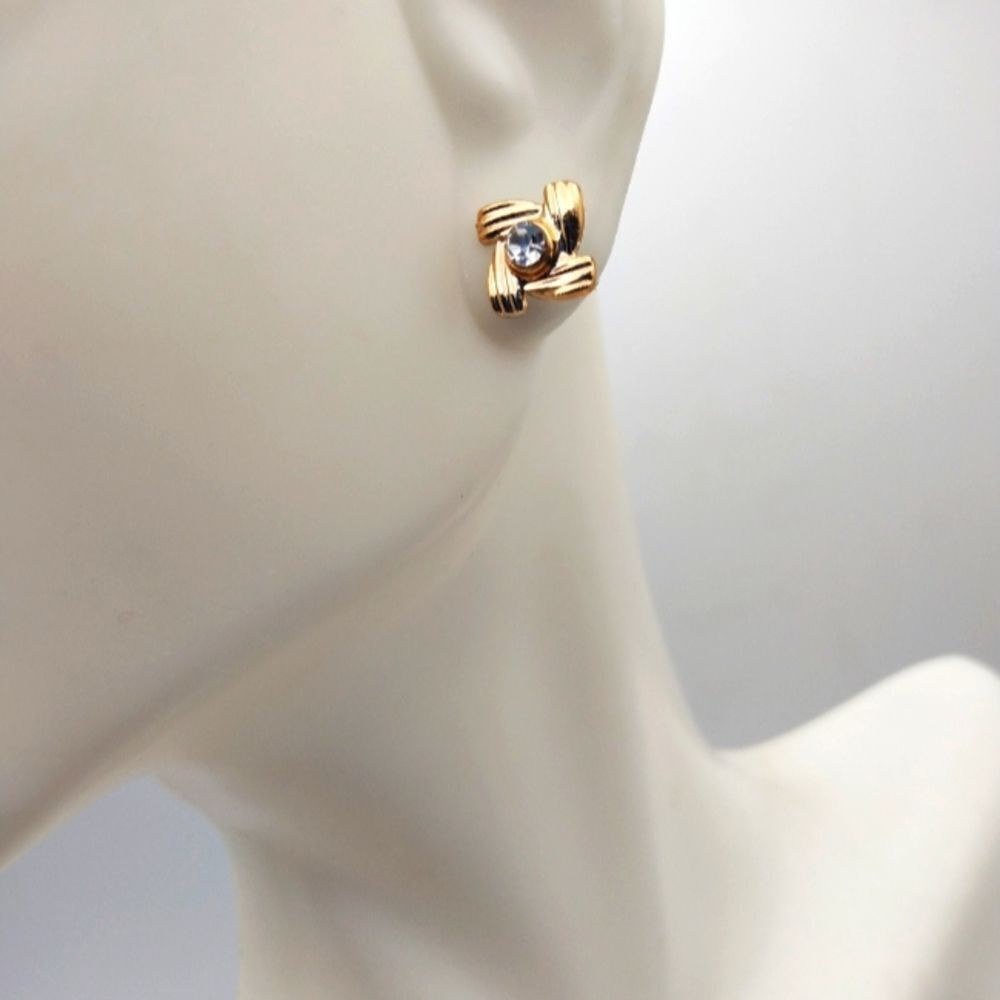 Rose gold tone crystal matrix‎ earrings